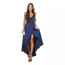 Vestido Largo Azul De Noche Elegante Mujer Dama Fiesta