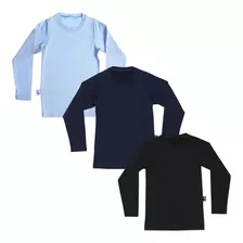 3 Peças - Kit Segunda Pele Blusas Menino Kids Para Inverno