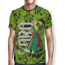 Camiseta One Piece Roronoa Zoro Personagem Anime Moda Geek