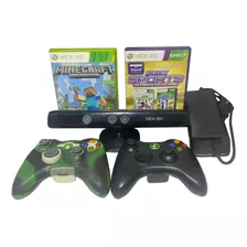 Kinect Xbox 360, Dois Controles Originais, Fonte + 3 Jogos.
