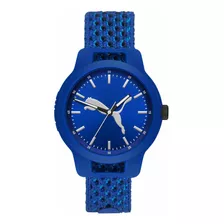 Reloj Hombre Puma P5057 Cuarzo 43mm Pulso Azul En Nylon