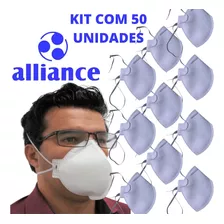 Kit 50un Respirador Descartável Pff2 Branco Anvisa Ca46.662