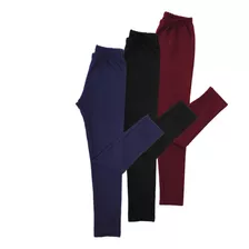 Kit C/ 3! Calça Legging Grossa Molecotton 4 A 8 Anos Lgi1