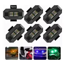 6 Luces Mini Luz Led Estrobo Para Bicicleta Moto 7 Colores