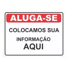 Placa Aluga-se Com Suas Informações Pvc Adesivo