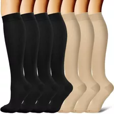 7 Pares Calcetines De Compresión Para Mujer Hombre 20-30mmhg