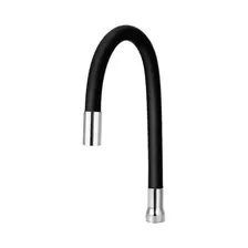 Tubo Cano Para Torneira Gourmet Silicone Preto Luxo 3/4