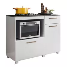 Balcão Para Cooktop 5 Bocas 2 Portas 1 Gaveta Gold Branco