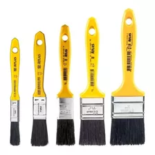 Trincha Pincel Atlas Pintura Cabo Amarelo 319 Kit 5 Peças