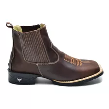 Bota Masculina Country Texana Bico Quadrado Cano Curto 