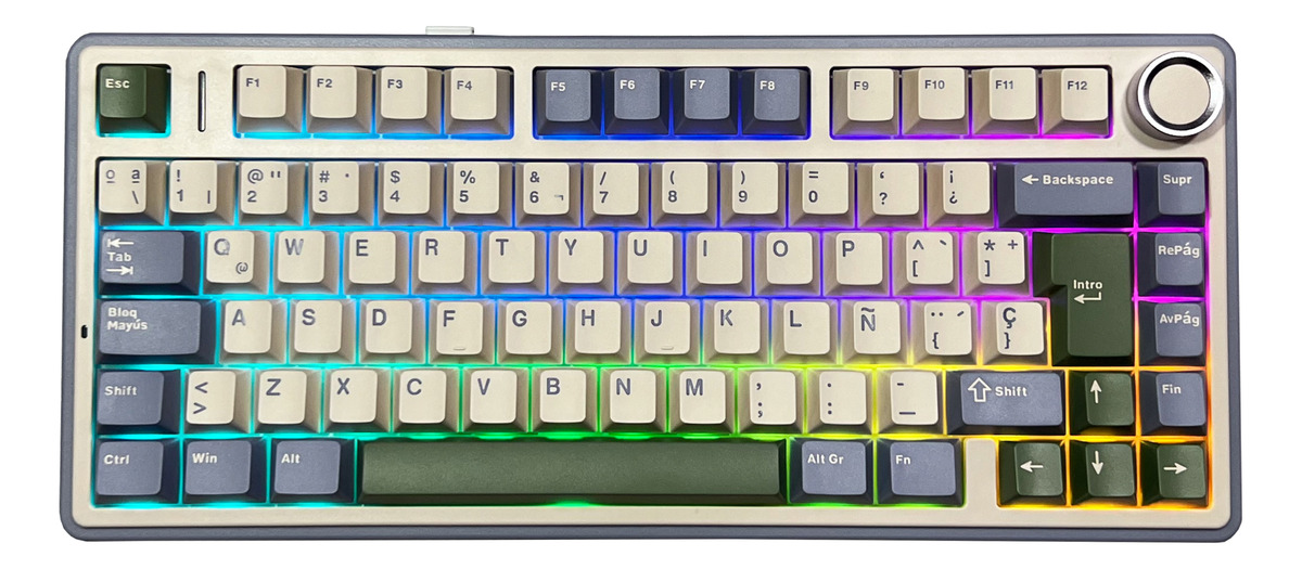 AULA F75 PURPLE BEIGE GREEN WIRELESS 75% RGB SW REAPER