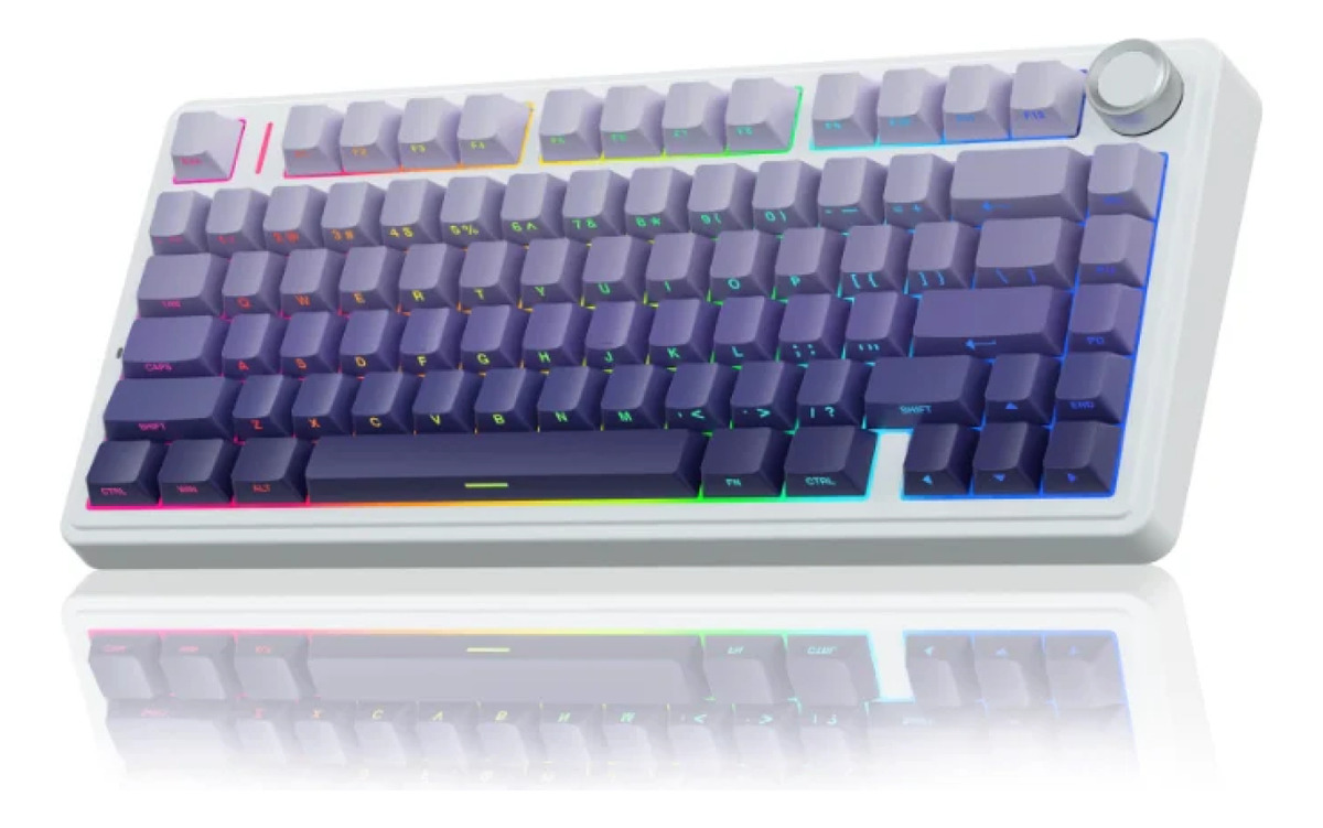 AULA F75 PURPLE WHITE DEGRADÉ WIRELESS 75% RGB SW STAR VECTOR INGLÉS