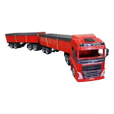 Rodotrem Volvo Fh Báscula Gigante Em Madeira Mdf Miniatura