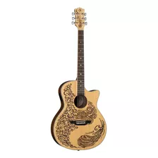 Luna Guitars Guitarra Acstica Elctrica De 6 Cuerdas, Derecha