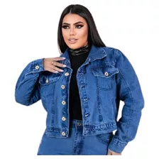 Jaqueta Jeans Plus Size Feminina G1 G2 G3 Casaco Inverno