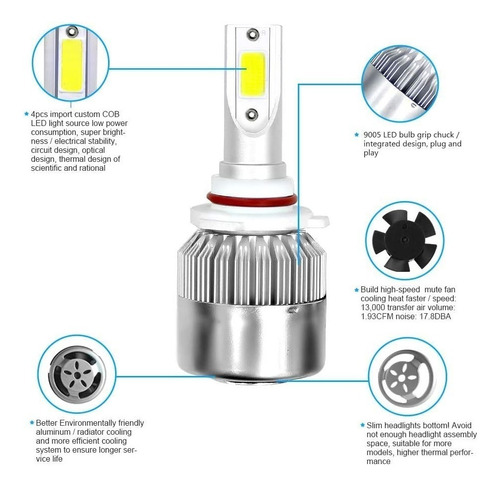 Faros Led C6 6000k Luz Blanca H7 9005 H1 H11 9006 Economico Foto 6