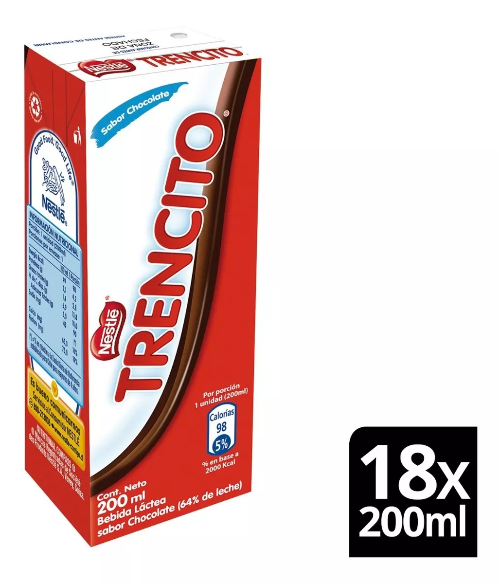 Leche Trencito® Chocolate 200ml X18 Unidades