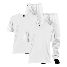 Kit 02 Uniforme Umbanda Calça Brim + Camiseta Malha Fria