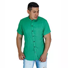 Camisa De Botones Manga Corta De Hombre 