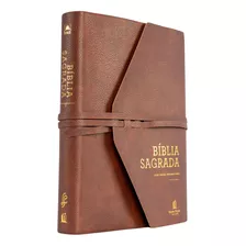 Bíblia Sagrada | Nvi Capa Couro Soft | Marrom Artesanal Com Espaço Para Anotações