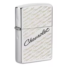 Mechero De Bolsillo Zippo Con Logotipo Chevrolet Script, Cro