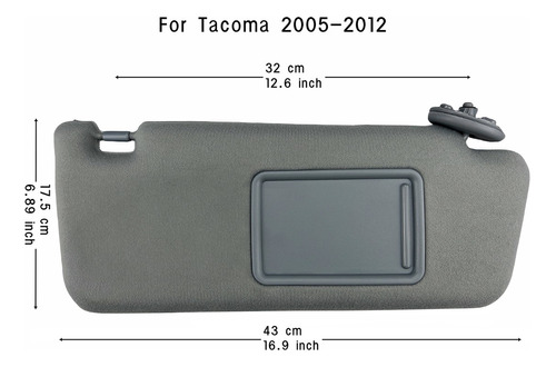 Parasol Derecho Gris Para Toyota Tacoma 2005-2012 Foto 2