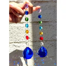 Prisma Colgante De Cristales 19 Cms Feng Shui 7 Chakras Azul