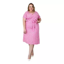 Vestido Xadrez Plus Size Feminino De Viscolinho