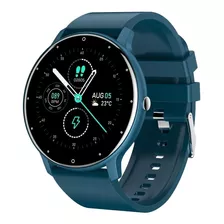 Smartwatch Genérica Zl02 Caja Azul, Malla Azul De Silicona