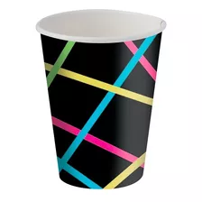 Copo De Papel Lembrancinha Festa Neon Balada 200 Ml 8 Un