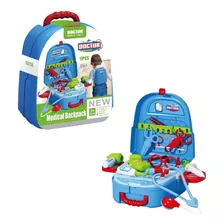 Brinquedo Mochila Kit Médico Maleta Infantil 2 Em 1 Completo