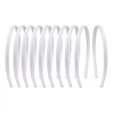 Suyegirl 20 Pcs 1 Cm Diademas De Satén Liso Blanco Bandas De