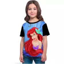 Camiseta Infantil Ramavi Promoção Pequena Sereia-ariel