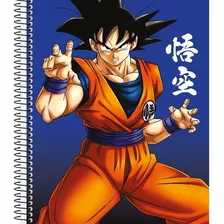 Caderno Goku Dragon Ball Azul 1 Matéria 80 Folhas