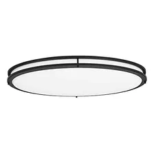 Lámpara Techo Led Ovalada 32puLG Dimmable, Negro Mate.