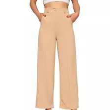 Duna Calça Elegante Casual Moda Alfaiataria Wide Leg 