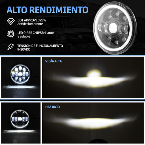Faro Para Moto Universal 7'' ,focos H4,4modos Vivienda+stand Foto 4
