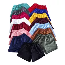 Kit 15 Shorts Soltinho Malha Canelada Plus Size G1 G2 G3