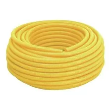 Conduíte Eletroduto Corrugado 1 Rolo Com 25mts Amarelo Pvc