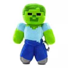 2 Bonecos De Pelucia Musicais Minecraft Steve E Zumbi 22cm