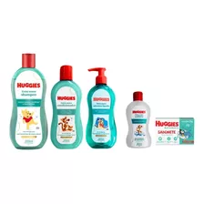 Kit Huggies Shampoo + Cond + Sabonetes E Colônia Extra Suave
