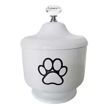 Urna P/ Cinzas Pet Cachorro Cremação Funeral Branco Brilho