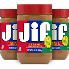 Kit 3 Pasta De Amendoim Jif Creamy 453g