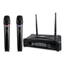Micrófonos Inalámbricos Skp Uhf 300d Con Transmisión Digital Color Negro