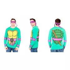 Manga Tortugas Ninja Largo Donatello Traje Adulto Camiseta V
