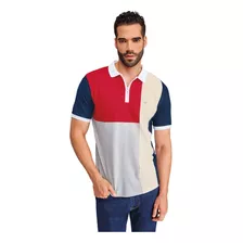 Playera Tipo Polo Con Bloques De Color 906-11