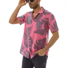 Camisa Hawaiana De Playa De Manga Corta For Hombre