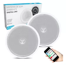 Kit Caixas De Embutir Sistema Som Ambiente Bluetooth Arandela Redonda Branca Ativa + Passiva Le Son