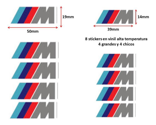 Sticker Calcomania Calipers Frenos Bmw M M6 M3 Z4 X5 Hi Temp Foto 9