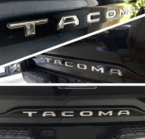 Emblema Tacoma Relieve Toyota 16-19 Negro/crom Autoadherible Foto 7